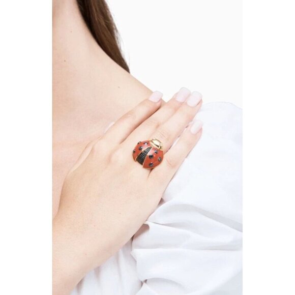 EUC Kate Spade New York Little Ladybug Cocktail Ring/Sz. 6 - Picture 7 of 7